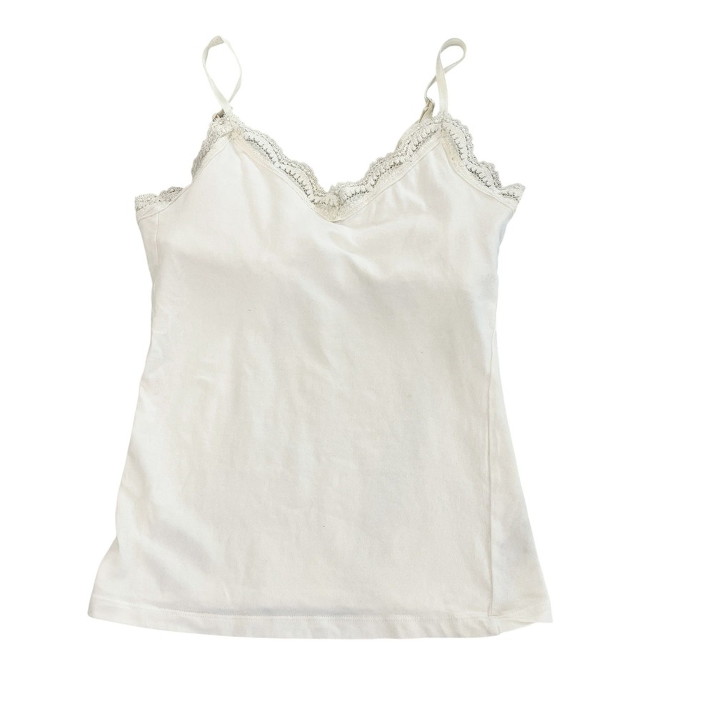 Vintage Victorias Secret Angels Camisole Lace Trim Ivory Y2K Tank Top Size Small